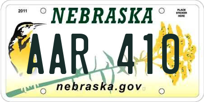 NE license plate AAR410