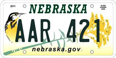 NE license plate AAR421