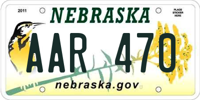 NE license plate AAR470
