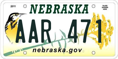 NE license plate AAR471