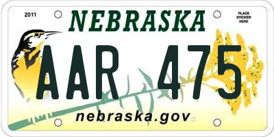NE license plate AAR475