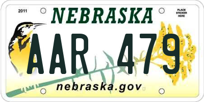 NE license plate AAR479