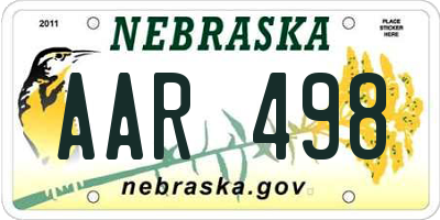 NE license plate AAR498
