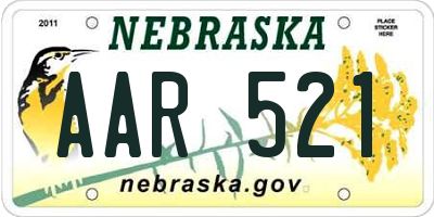 NE license plate AAR521