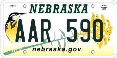 NE license plate AAR590