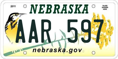 NE license plate AAR597