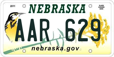 NE license plate AAR629
