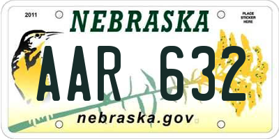 NE license plate AAR632