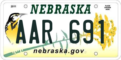 NE license plate AAR691