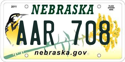 NE license plate AAR708