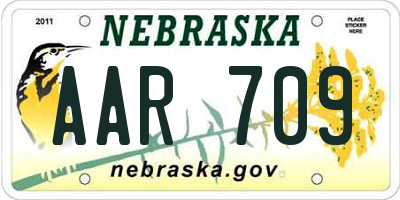 NE license plate AAR709