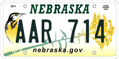 NE license plate AAR714