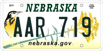 NE license plate AAR719