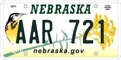 NE license plate AAR721