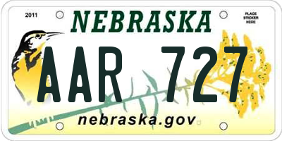NE license plate AAR727