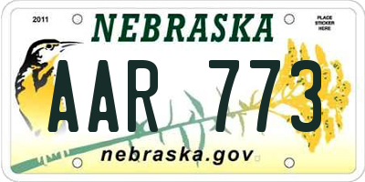 NE license plate AAR773