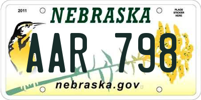 NE license plate AAR798