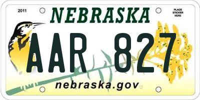 NE license plate AAR827