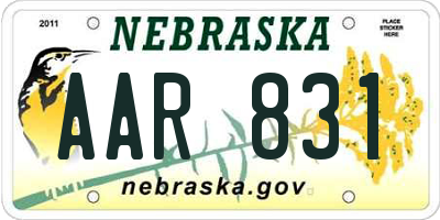 NE license plate AAR831