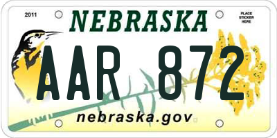 NE license plate AAR872