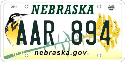 NE license plate AAR894