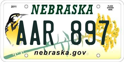 NE license plate AAR897
