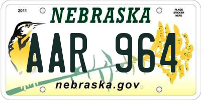 NE license plate AAR964