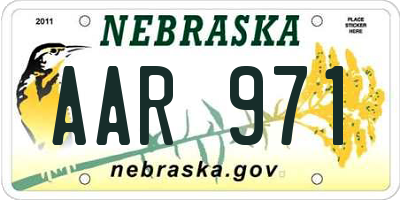 NE license plate AAR971