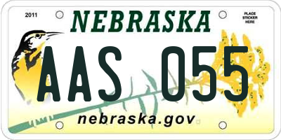 NE license plate AAS055