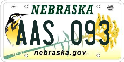 NE license plate AAS093