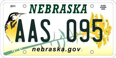 NE license plate AAS095