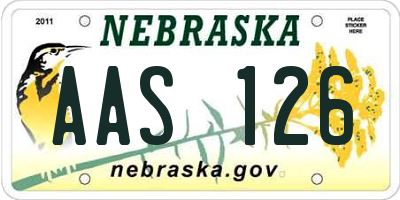 NE license plate AAS126