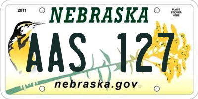 NE license plate AAS127