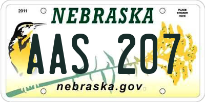 NE license plate AAS207