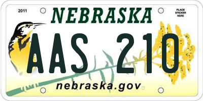 NE license plate AAS210