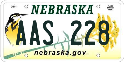 NE license plate AAS228