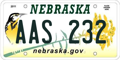 NE license plate AAS232