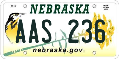 NE license plate AAS236