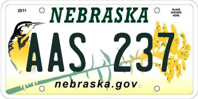 NE license plate AAS237