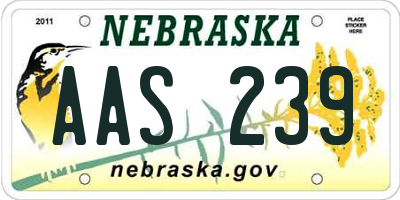 NE license plate AAS239