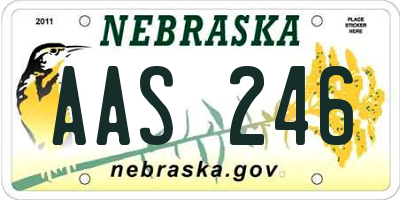 NE license plate AAS246