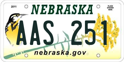 NE license plate AAS251