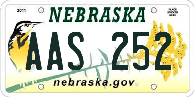 NE license plate AAS252