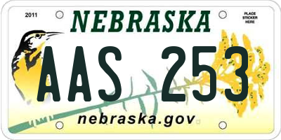 NE license plate AAS253