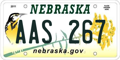 NE license plate AAS267