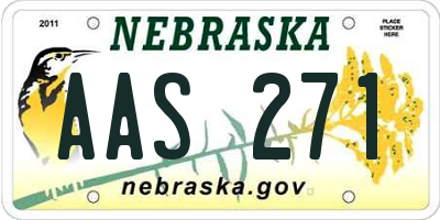 NE license plate AAS271
