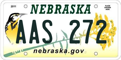 NE license plate AAS272