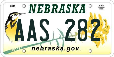 NE license plate AAS282