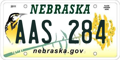 NE license plate AAS284