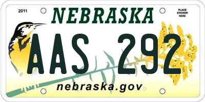 NE license plate AAS292